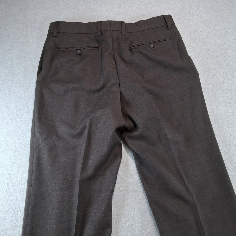 Banana Republic Dress Pants Mens 32/30 Brown Classic Fit Wool Blend Plaid